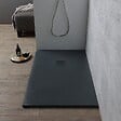 KIAMAMI VALENTINA - Receveur De Douche 120X70 En Résine Gris Anthracite Effet Pierre| Muse - vignette