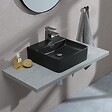 KIAMAMI VALENTINA - Lavabo Carré En Céramique Noire À Poser - vignette