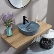 KIAMAMI VALENTINA - Lavabo Rond À Poser Gris Bleuté - vignette