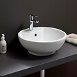 KIAMAMI VALENTINA - Lavabo À Poser Design Rond Céramique Blanc - vignette