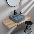 KIAMAMI VALENTINA - Lavabo Carré En Céramique Gris Bleu - vignette