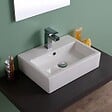 KIAMAMI VALENTINA - Lavabo Rectangulaire À Poser En Ceramique Desgin Moderne - vignette