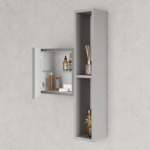KIAMAMI VALENTINA - Unité Murale Cubique De 30 Cm À Porte Réversible Finition Couleur Colombe - large