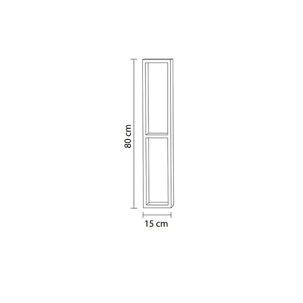 KIAMAMI VALENTINA - Meuble Haut De Salle De Bain H80 Cm Avec Deux Compartiments Ouverts Gris - large