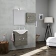 KIAMAMI VALENTINA - Meuble-Haut Cube 45X45x15 Finition Chêne Gris Foncé Aspect Bois | Facile - vignette