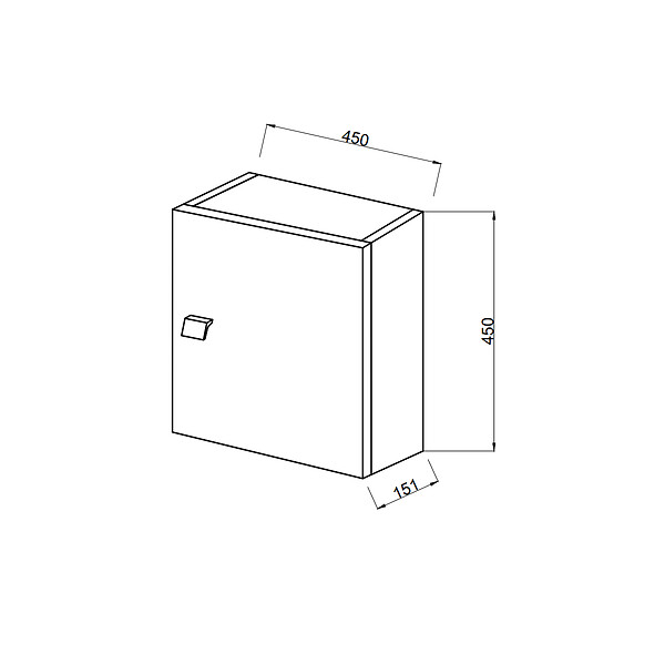 KIAMAMI VALENTINA - Cube Mural 45Cm Avec Porte Gris Aspect Bois | Facile - large