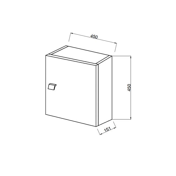 KIAMAMI VALENTINA - Meuble-Haut Cube 45Cm Avec Porte Et Tablette Chêne Blanc | Facile - large