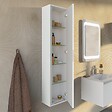 KIAMAMI VALENTINA - Colonne De Salle De Bains Murale Réversible À Une Porte, 140 Cm, Blanc Mat | Monaco - vignette