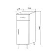 KIAMAMI VALENTINA - Meuble De Salle De Bain 30Cm, Porte+Tiroirs Chêne Blanc | Rimini - vignette