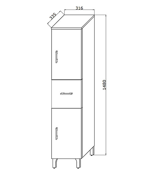 KIAMAMI VALENTINA - Meuble De Salle De Bains Sur Pied 150Cm Blanc Effet Bois | Rimini - large