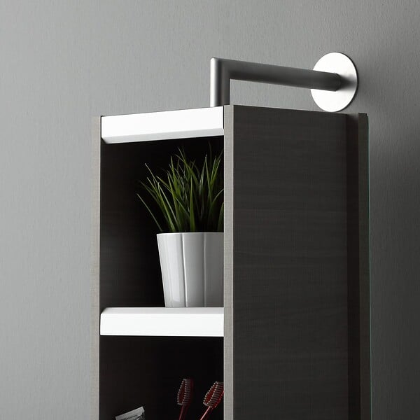 KIAMAMI VALENTINA - Colonne Tournante Avec Miroir Et Compartiment Ouvert Couleur Gris - large