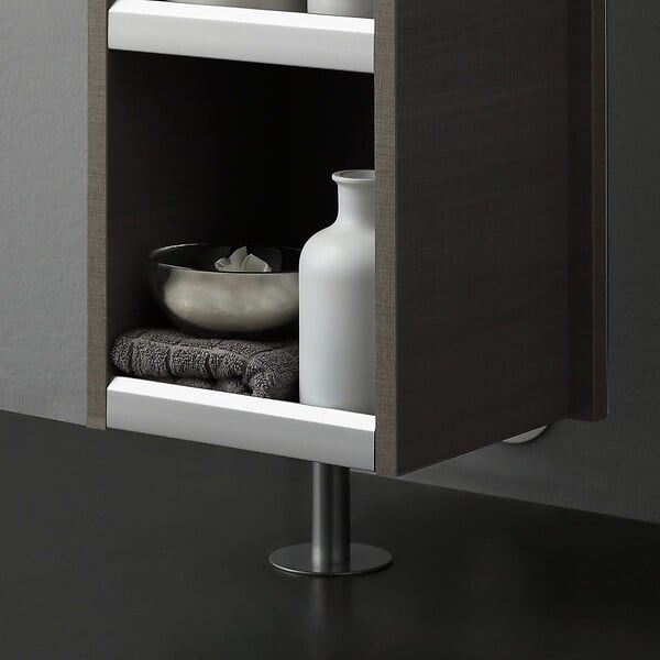 KIAMAMI VALENTINA - Colonne Tournante Avec Miroir Et Compartiment Ouvert Couleur Gris - large