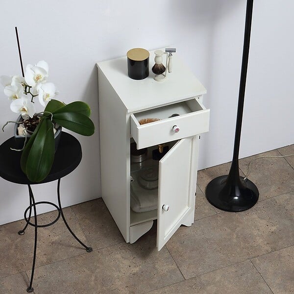 KIAMAMI VALENTINA - Armoire Avec Tiroir Et Porte Cm.33,5 H 80 Blanc Décape Lavande - large