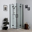 KIAMAMI VALENTINA - Cabine De Douche Noire Sans Profilés 80X80 Verre 6Mm | London - vignette