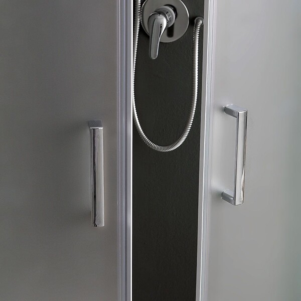 KIAMAMI VALENTINA - Cabine De Douche Semi-Circulaire 90X90cm Portes Verre Satiné 6 Mm | Giada - large