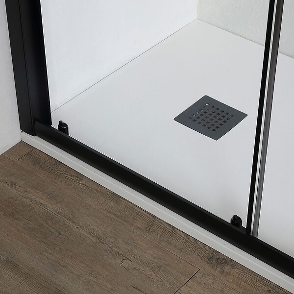 KIAMAMI VALENTINA - Porte De Douche Niche Noir Mat Coulissante 130 Cm | City - large