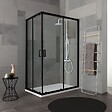 KIAMAMI VALENTINA - Porte De Douche 70X90 H 190 Profile Noir Opaque Cristal Transparent | City - vignette