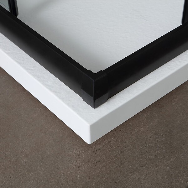 KIAMAMI VALENTINA - Porte De Douche 70X90 H 190 Profile Noir Opaque Cristal Transparent | City - large