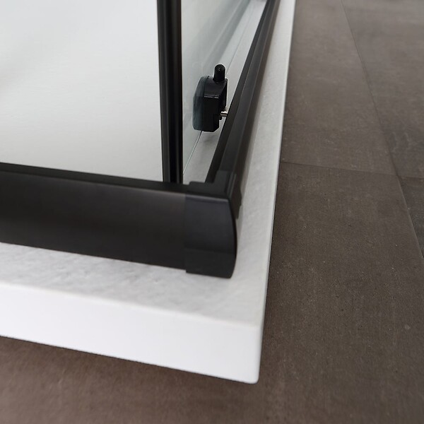 KIAMAMI VALENTINA - Porte De Douche 70X90 H 190 Profile Noir Opaque Cristal Transparent | City - large