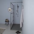KIAMAMI VALENTINA - Cabine De Douche À L'italienne 110Cm Verre Clair Cadre Noir - vignette