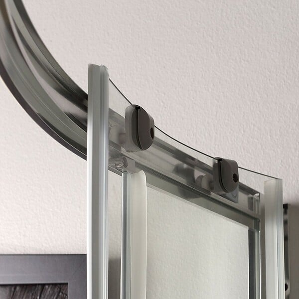 KIAMAMI VALENTINA - Cabine De Douche Semicercle 80X80 Cm Verre 4Mm Transparent Angulaire | Luna - large