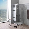 KIAMAMI VALENTINA - Cabine De Douche Angulaire 75X75 Crystal Sérigraphié Profilé Blanc | Venere - vignette