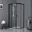 KIAMAMI VALENTINA - Porte De Douche Semi-Circulaire Noire Matte Cm 90 Cristal Transparent | City - vignette