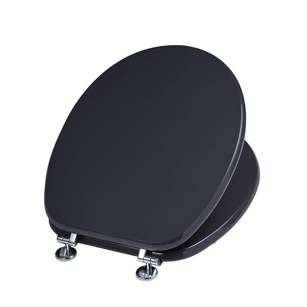 KIAMAMI VALENTINA - Gris Anthracite Siège Wc Taille Universelle Charnières Métalliques - large