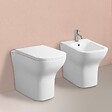 KIAMAMI VALENTINA - Paire D'appareils Sanitaires Sur Pied À Fleur De Mur Blanc Brillant | Swing - vignette