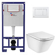 SWISS AQUA TECHNOLOGIES - Swiss Aqua Technologies Pack WC bâti-support autoportant + WC suspendu sans bride avec abattant SoftClose + plaque blanche (STROGAWR01-U) - vignette