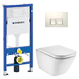 GEBERIT - Duofix pack WC bâti-support UP100 + WC suspendu sans bride Roca avec abattant SoftClose + plaque blanche (GEBROGAWR03-FR) - vignette
