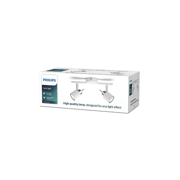 PHILIPS HUE - Projecteur orientable à 2 lumières Meranti PHILIPS - GU10 - Blanc - Ampoules non incluses - large