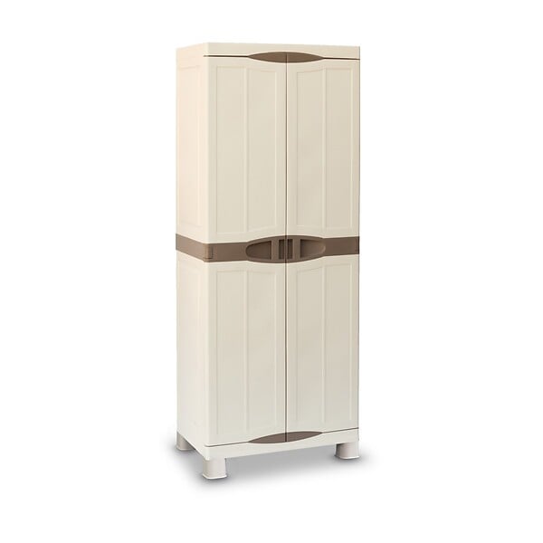 INTEC - Armoire de rangement 2 portes 4 Etagères 70 x 47 x 184cm 4 pieds Charge 100kg max INTEC - large