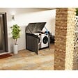 INTEC - Coffre de jardin 2 portes + Couvercle Gris - Tri sélectif Extérieur 146 x 87 x H119 cm Abri Poubelle 1500L INTEC - vignette