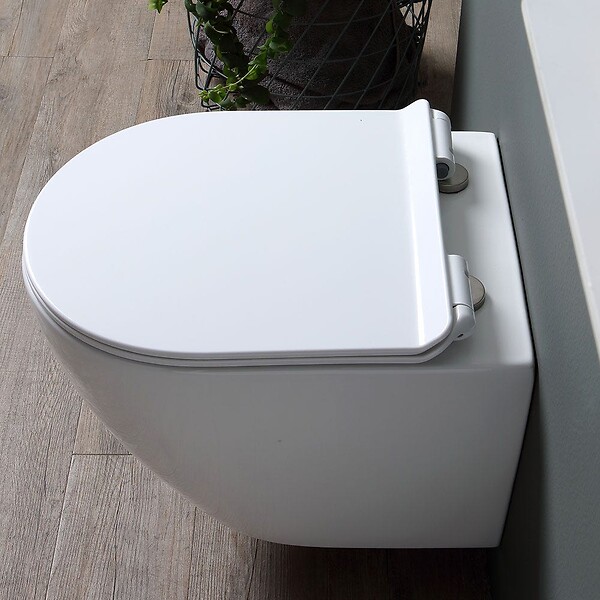KIAMAMI VALENTINA - Cuvette De Wc Suspendue En Céramique Sans Rebord Avec Abattant | Folk - large