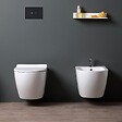 KIAMAMI VALENTINA - Ensemble Sanitaire Suspendu En Céramique Bidet Et Wc Avec Abattant | Folk - vignette