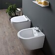KIAMAMI VALENTINA - Ensemble Sanitaire Suspendu En Céramique Bidet Et Wc Avec Abattant | Folk - vignette