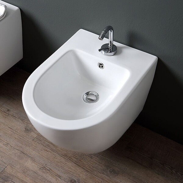 KIAMAMI VALENTINA - Ensemble Sanitaire Suspendu En Céramique Bidet Et Wc Avec Abattant | Folk - large