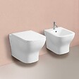 KIAMAMI VALENTINA - Paire D'articles Sanitaires : Bidet Et Toilette Suspendue En Céramique Blanche | Swing - vignette
