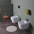 KIAMAMI VALENTINA - Bidet Et Wc Suspendus En Céramique Au Ras Du Mur | Blues - vignette