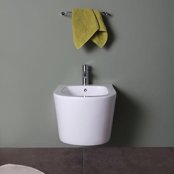 KIAMAMI VALENTINA - Bidet Et Wc Suspendus En Céramique Au Ras Du Mur | Blues - large