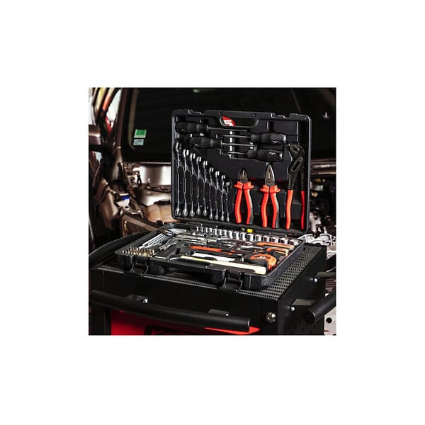 KS TOOLS - Coffret de douilles KS TOOLS 1/4'' - 1/2''- Clés de 8 à 19 mm - CHROMEmat - 103 pcs - large