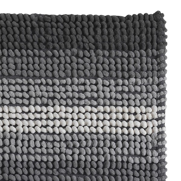 KIAMAMI VALENTINA - Tapis Antidérapant 50X80 Gris En Coton Et Microfibre | Benjamin - large