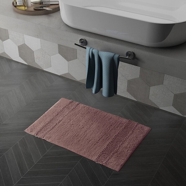 KIAMAMI VALENTINA - Tapis De Bain En Coton Antidérapant 50X80 Rose | Bessera - large