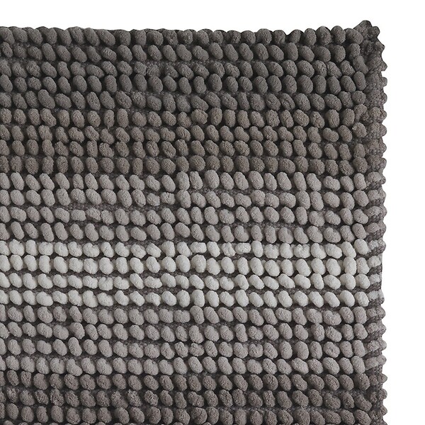 KIAMAMI VALENTINA - Tapis De Salle De Bain 50X50 En Coton Et Microfibre Gris Tourterelle | Benjamin - large