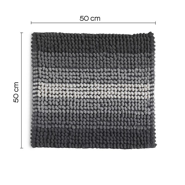 KIAMAMI VALENTINA - Tapis De Bain Gris Antidérapant 50X50  | Benjamin - large