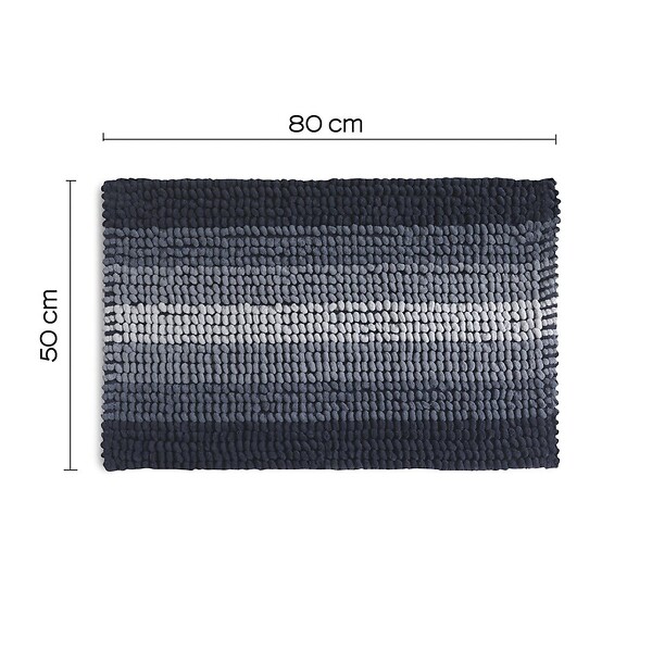 KIAMAMI VALENTINA - Tapis De Bain Antidérapant 50X80 Coton Et Microfibre Bleu | Benjamin - large
