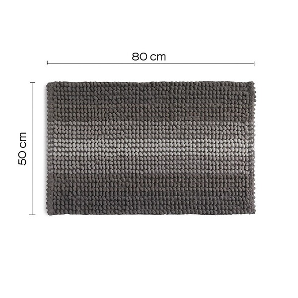 KIAMAMI VALENTINA - Tapis De Salle De Bain 50X80 Coton Et Microfibre Gris Tourterelle | Benjamin - large