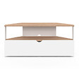 ID MARKET - Meuble TV 100 cm d'angle ELI bois façon hêtre et blanc - vignette