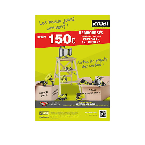 RYOBI - Ponceuse excentrique RYOBI - 18V One+ - Sans batterie ni chargeur - RROS18-0 - large